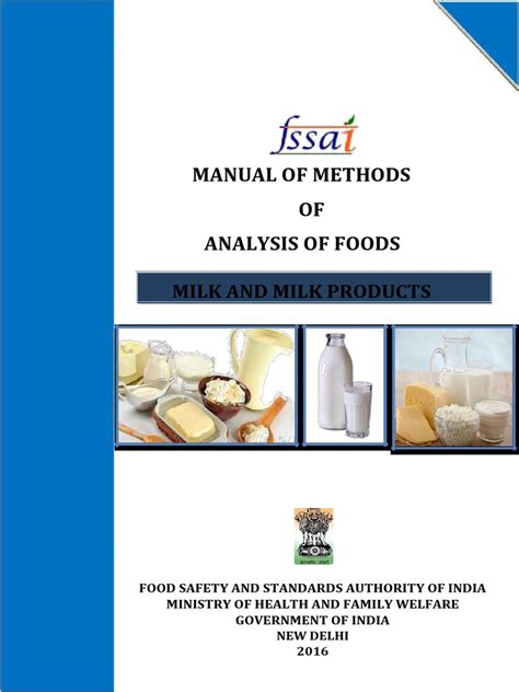 laboratory analysis of milk and dairy products|fssai manual for milk and products 2022.